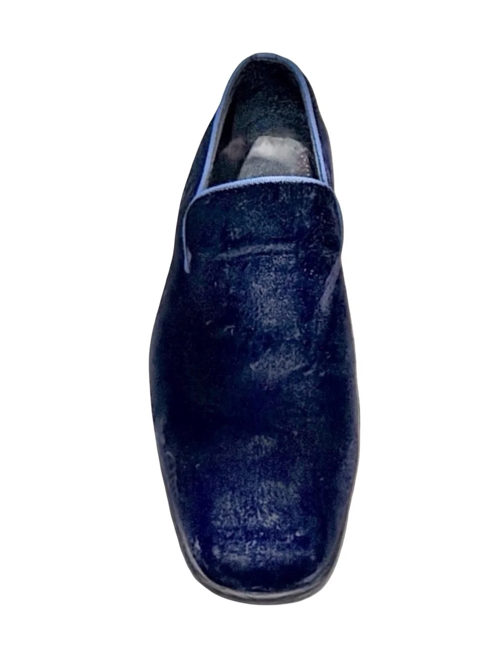 Saks Fifth Avenue Velvet Loafers Made in Italy Navy Blue Size 10M Luxury Slip-On